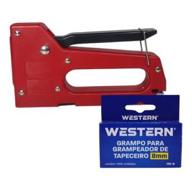 Imagem de Grampeador Para Tapeceiro Tapeçaria Com Grampos 8mm De Sobra - Western