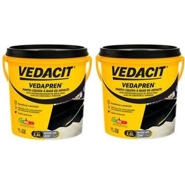 Imagem de Kit 2 Manta Líquida Base de Asfalto p/ Impermeabilização - Vedapren Pr