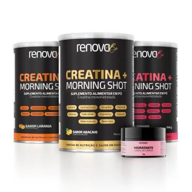 Imagem de 3 Potes Creatina + Morning Shot - Renova Be, 1 Abacaxi - 1 Laranja - 1