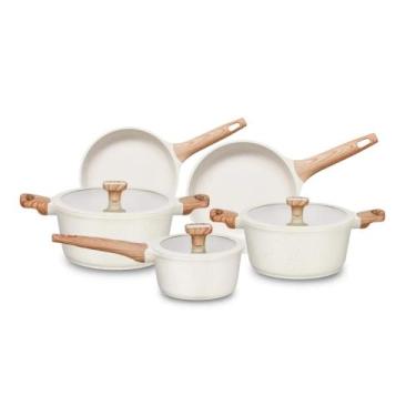 Imagem de Jogo de Panelas 5 Peças Linha Titanium Natural cor Bege MTA - 8449