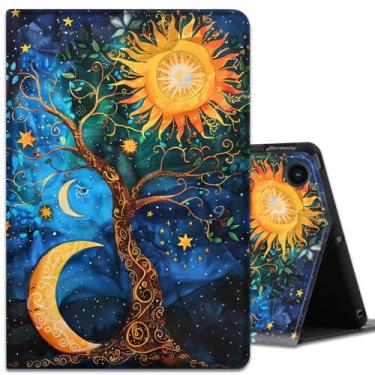 Imagem de Capa para Samsung Galaxy Tab A9+ 11 polegadas versão 2023 (SM-X210/X216/X218), suporte ajustável, despertar/hibernar, capa inteligente para tablet Galaxy Tab A9 Plus - Sol Lua Estrelas