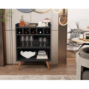 Imagem de Aparador Buffet Intense Adega com 1 prateleira - Preto - BEAUTY MÓVEIS