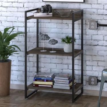 Imagem de Estante para Livros 3 Prateleiras Win Carvalho Dark - Pnr Móveis, Marr
