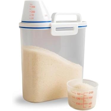 Imagem de Pote Hermético Dispenser 1,5kg Tampa com Trava e Copo Medidor BPA Free Premium – Ideal para Armazenar Sabão em Pó, Arroz, Grãos, Cereais, Farinha, Feijão Organização Completa