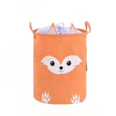 Imagem de Cesto Organizador Multiuso em Tecido Dobrável - Para Roupas, Brinquedos, Itens Domésticos (40L, Preto) - Prático e Resistente(Raposa 40L)