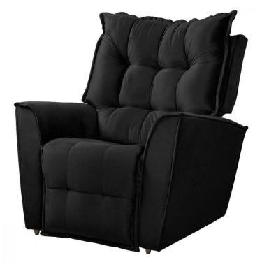 Imagem de Poltrona Reclinavel Do Papai Para Sala King Veludo Preto Preto