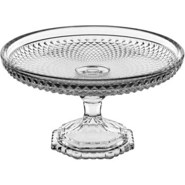 Imagem de PRATO BOLO REDONDO HOME&CO COM PÉ VIDRO 10x17x17cm TRANSPARENTE