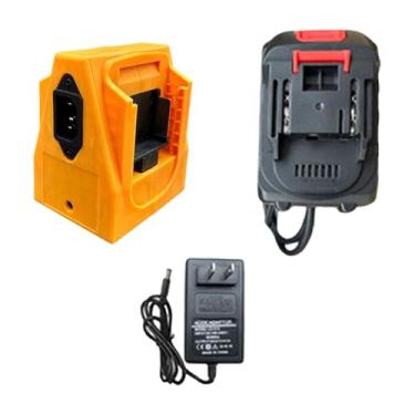 Imagem de FVDPWYE Conjunto de adaptadores elétricos para ferramentas elétricas sem fio amarelo compatível com BL1850 BL1860 BL1815 acessório universal portátil para, 2 Vagas