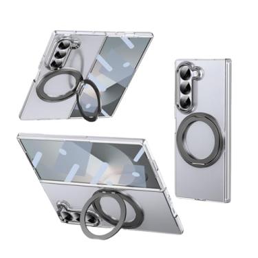 Imagem de Capa para Galaxy Z Fold6 com suporte magnético giratório 360° e carregamento sem fio, transparente e à prova de choque (para Galaxy Z Fold6/1)