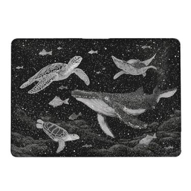 Imagem de Yicomon Compatível com MacBook Air 15 polegadas 2023 chip M2 modelo A2941, capa rígida de plástico para Mac Air 15 com Touch ID (2023) - Tartarugas marinhas baleia