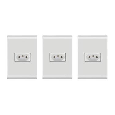 Imagem de Kit 3 Tomadas 20a 250v Tramontina Liz 4x2 Branca