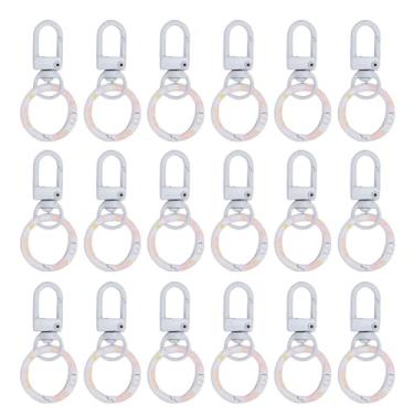 Imagem de Pssopp 18pcs Lagosta Garra Fecha Clipe de Chaveiro, Ganchos Giratórios de Chaveiro de Metal Com Mola para Jóias de Bolsa de Bolsa Fabricação (WHITE)