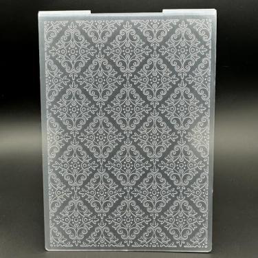 Imagem de Modelo de pasta em relevo de plástico 3D, textura retrô europeia, 12 x 17 cm para fazer cartões, faça você mesmo, scrapbooking, papel, artesanato, artesanato, scrapbook, artes, decoração