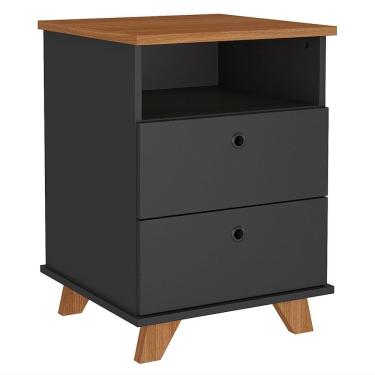 Imagem de Gaveteiro para Escritório 2 Gavetas May A06 Freijó/Preto   - Mpozenato