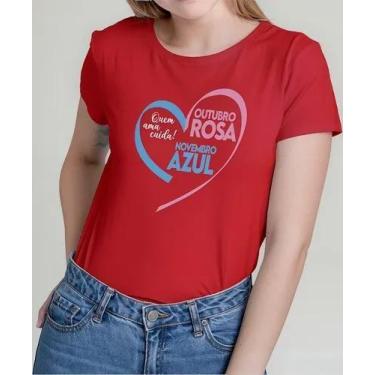 Imagem de Camiseta Camisa Adulto Feminina Masculina Algodão Campanha Outubro Ros