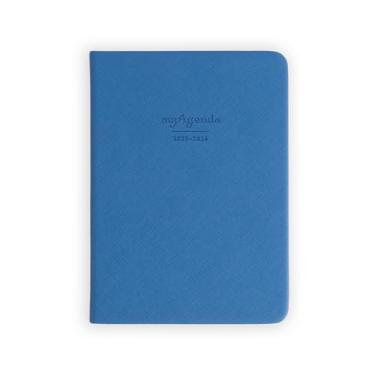 Imagem de Miniagenda myAgenda com calendário de 18 meses para organizar horários e compromissos com capa de couro vegano (julho de 2025 a dezembro de 2026) (azul pacífico)