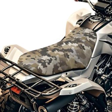 Imagem de Howilath Capa de assento de quadriciclo camuflagem militar impermeável antiderrapante universal quatro rodas com Polaris Sportsman Polaris Scrambler Honda Rancher (23 × 10 polegadas)