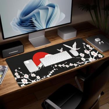 Imagem de Tapete de mesa com bola de couro, mouse pad de arte colorida grande teclado de computador para jogos, protetor e capa à prova d'água, capa decorativa de couro PU, tapete de mouse para laptop