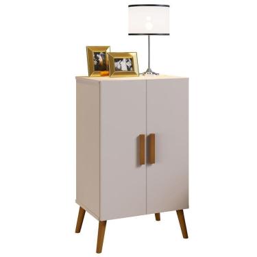 Imagem de Armário Multiuso Sapateira Pés Retrô 2 Portas Carly Off White