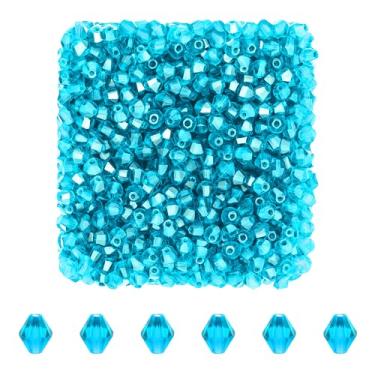 Imagem de Mandala Crafts Contas de cristal bicone turquesa de 4 mm – 1500 contas de vidro facetadas para fabricação de joias, suprimentos de contas, artesanato DIY, pulseiras, colares, brincos e contas