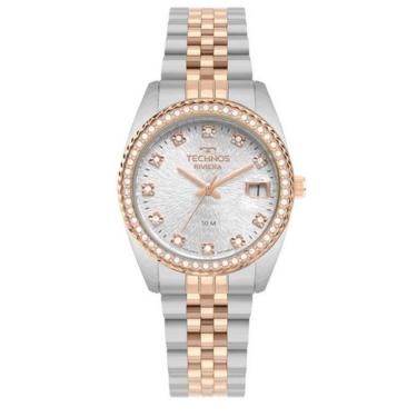 Imagem de Relógio Technos Riviera Bicolor Ouro Rosé/prata 2117lft/1k Prateado Ouro Rose Rosa-Feminino