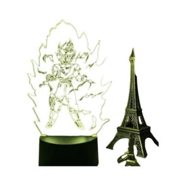 Imagem de Luminária LED Super Saiyan Goku Com Suporte De Acrílico, Decoração De 