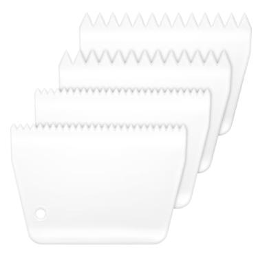 Imagem de 4 peças de espalhador adesivo, kits de aplicador de cola, espátula de plástico entalhado, espalhador de barreira adesiva, 1,3 cm/2,5 cm de dentes, reutilizáveis, espalhadores de piso de madeira para