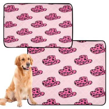 Imagem de CEBUGI Almofadas de xixi laváveis para cães, pacote com 2, almofadas impermeáveis para filhotes de cachorro, antiderrapante, à prova de vazamento, para cama de cercadinho, chapéus de caubói