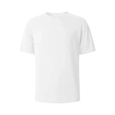 Imagem de Camiseta De Algodão Branca De Alta Resistência 500g Com Gola Redonda E