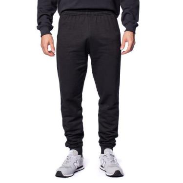 Imagem de Calça Masculina Desayner Moletom Básica Preta, Preto, GG