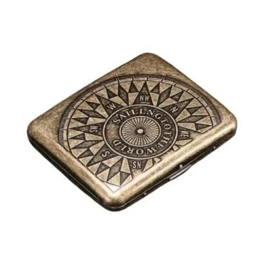 Imagem de Estojo De Armazenamento Vintage Para Cigarros Em Metal Com Relevo De J