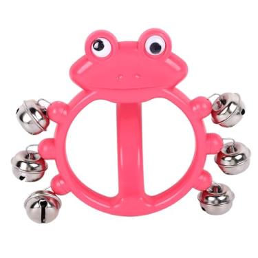 Imagem de RiToEasysports Sino de Mão, Jingle Bells de Pulso, Agitador Musical de Pandeiro, 2 Peças, Conjunto para Performance de Festa, karaokê (W209 Rosa Vermelha)