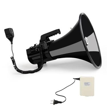 Imagem de Loudmore Alto-Falante Megafone Megafone Profissional de 75 W para Serviço Pesado com Microfone Embutido - Bateria Recarregável e Alça Portátil - Entrada Usb/Sd/Aux - Ideal para Futebol, Beisebol,