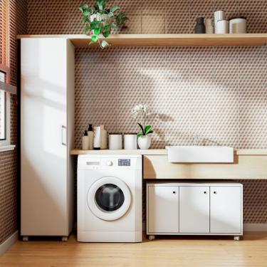 Imagem de Conjunto com 2 Armários Multiuso Nuno 4 Portas Branco