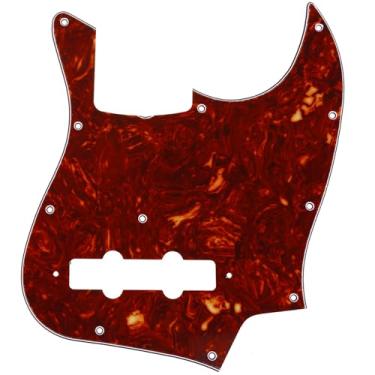 Imagem de Musiclily Pro 11 Furos Escudo Baixo Pickguard para Fender Japan Jazz Bass 4 Cordas,4 Camadas Vintage Tortoise