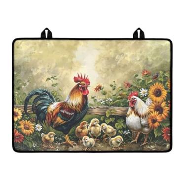 Imagem de YUVAMAGIMO Capa de fogão de galo dobrável para fogão elétrico protetor de cerâmica antiderrapante para placa de fogão de vidro extragrande tapete de secagem de pratos para cozinha