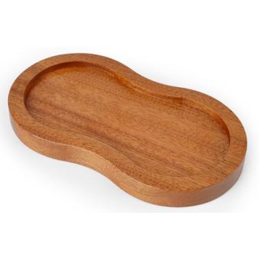 Imagem de VanlonPro Bandeja para moedor de sal e pimenta, bandeja de madeira sapele retrô, suporte para moedor de pimenta e descanso (diâmetro interno de 2,6 polegadas) serve para muitos moedores e agitadores