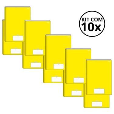 Imagem de Kit Com 10 Caderno Brochura 80 Fls Pautado Capa Dura - Stiff KITS:KIT 