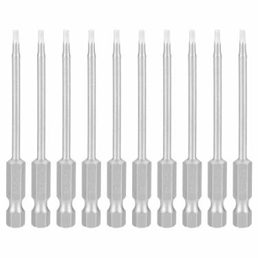Imagem de HARFINGTON 10 peças chave sextavada broca 5/162.6 cm SAE 1/10.2 cm haste sextavada 3" (75 mm) comprimento S2 aço chaves de impacto magnéticas grau industrial, chave de fenda elétrica hexagonal, cinza