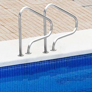 Imagem de Corrimãos de piscina, trilhos de segurança humanizados em 3 dobras para piscina, trilho de apoio para piscina, fácil de montar, trilhos de piscina, 80 x 28 cm x 31 cm