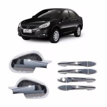 Imagem de Kit Aplique Cromado Maçaneta Retrovisor JAC J3 J3 Turin 2016