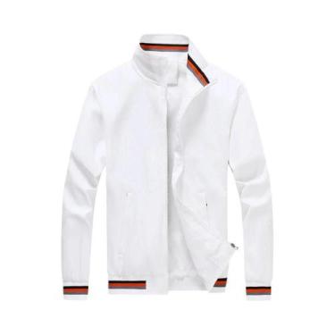 Imagem de Jaqueta Masculina Corta-Vento Com Zíper, Cor Sólida, Confortável, Laze