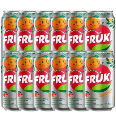 Imagem de Kit 12 Refrigerante Fruki Guaraná e Bergamota Zero Açucares Lata 350ml