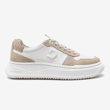 Imagem de Sapatenis democrata block ref 616101 feminino, 33, Branco, Bege