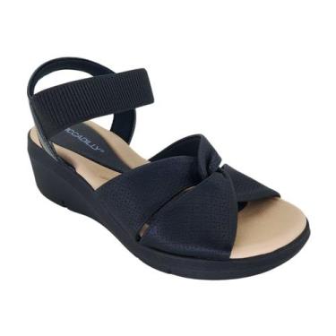 Imagem de Sandália Piccadilly Anabela Joanete 540378 - Feminino, Preto, 36
