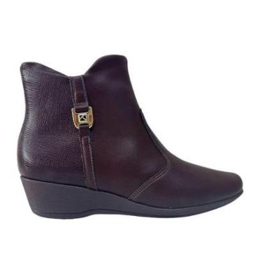 Imagem de Bota Piccadilly 143249 Cano Curto Salto Médio Anabela Leve-Feminino