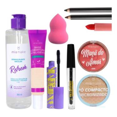 Imagem de Kit De Maquiagem Batom Base Liquida Demaquilante Blush Rimel - nova av