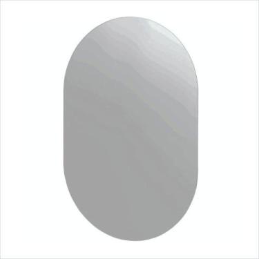 Imagem de Espelho Decorativo Oval 34,5x44cm Banheiro Prata - Cris Metal