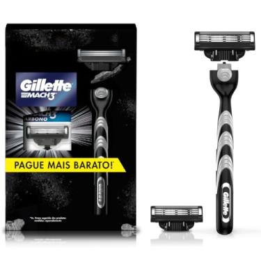 Imagem de Kit Mach3 Carbono 1 Cabo + 2 Refis, Higiene Pessoal, Cuidado com a barba, Lâminas e Aparelhos de Barbear