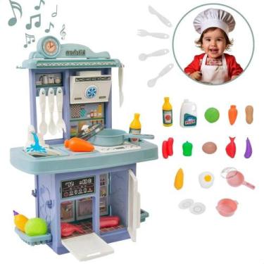 Imagem de Kit ATENTU mini cozinha de brinquedo cor azul infantil compl